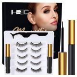 Japan Upgraded 3D Magnetic Eyelashes Kit, Reusable Magnetic Eyelashes with Eyeliner,Magnetic Eyeliner and Magnetic Eyelash No Glue Needed 5Pairs