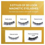 Japan Upgraded 3D Magnetic Eyelashes Kit, Reusable Magnetic Eyelashes with Eyeliner,Magnetic Eyeliner and Magnetic Eyelash No Glue Needed 5Pairs