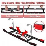 Iron Age Pull Up Bar For Doorway - Angled Grip Home Gym Exercise Equipment - Pullupbar With Shortened Upper Bar and Bonus Suspension Straps Fits Almost All Doors