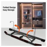 Iron Age Pull Up Bar For Doorway - Angled Grip Home Gym Exercise Equipment - Pullupbar With Shortened Upper Bar and Bonus Suspension Straps Fits Almost All Doors