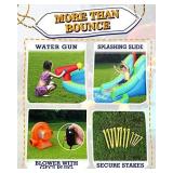 Action air Inflatable Waterslide, Bouncy House for Both Wet and Dry, Kids Waterpark with Slide for Outdoor Fun, Splash Pool & Water Gun, Extra Thick Material and Durable, Ideal for Kids