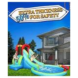 Action air Inflatable Waterslide, Bouncy House for Both Wet and Dry, Kids Waterpark with Slide for Outdoor Fun, Splash Pool & Water Gun, Extra Thick Material and Durable, Ideal for Kids