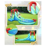 Action air Inflatable Waterslide, Bouncy House for Both Wet and Dry, Kids Waterpark with Slide for Outdoor Fun, Splash Pool & Water Gun, Extra Thick Material and Durable, Ideal for Kids