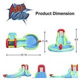 Action air Inflatable Waterslide, Bouncy House for Both Wet and Dry, Kids Waterpark with Slide for Outdoor Fun, Splash Pool & Water Gun, Extra Thick Material and Durable, Ideal for Kids