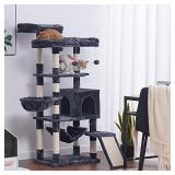 Hey-brother Multi-Level Cat Tree, Large Cat Tower with Bigger Hammock, 3 Cozy Perches, Scratching Posts, Stable for Kitten/Gig Cat