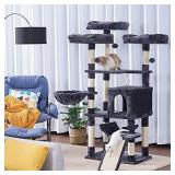 Hey-brother Multi-Level Cat Tree, Large Cat Tower with Bigger Hammock, 3 Cozy Perches, Scratching Posts, Stable for Kitten/Gig Cat