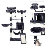 Hey-brother Multi-Level Cat Tree, Large Cat Tower with Bigger Hammock, 3 Cozy Perches, Scratching Posts, Stable for Kitten/Gig Cat