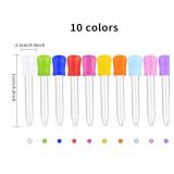 BeautyMood 30 Pack Colorful 5ml Liquid Droppers Silicone Clear Liquid Medicine Eye Dropper with Bulb Tip for Candy Mold 10 Colors
