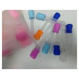 BeautyMood 30 Pack Colorful 5ml Liquid Droppers Silicone Clear Liquid Medicine Eye Dropper with Bulb Tip for Candy Mold 10 Colors