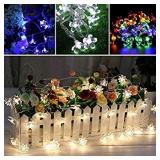 Newfly Solar Flower Strings Lights, Outdoor Christmas Fairy Lights 22 Feet 50 Waterproof Cherry Blossoms Light String for Garden Fence Patio Yard Christmas Tree, Lawn, Wedding, Patio, Party Decoration