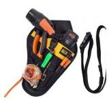 Drill Holster Tool Belt Cordless Drill Holster with Detachable Strap Belt 17 Accessory Pockets and Open Loops