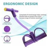 Pedal Resistance Band, 4-Tube Natural Latex Yoga Pedal Puller Resistance Band, Multifunction Tension Rope for Abdomen, Waist, Arm, Yoga Stretching Slimming Training