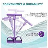 Pedal Resistance Band, 4-Tube Natural Latex Yoga Pedal Puller Resistance Band, Multifunction Tension Rope for Abdomen, Waist, Arm, Yoga Stretching Slimming Training