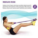 Pedal Resistance Band, 4-Tube Natural Latex Yoga Pedal Puller Resistance Band, Multifunction Tension Rope for Abdomen, Waist, Arm, Yoga Stretching Slimming Training