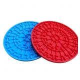 2Packï¼Blue+Redï¼Dog Lick Pad Slow Feeder Lick Mat for Dogs,Dog Peanut Butter Lick Pad with Super Suction To Wall,Pet Lick Mat for Pet Bathing, Grooming, and Dog Training
