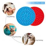 2Packï¼Blue+Redï¼Dog Lick Pad Slow Feeder Lick Mat for Dogs,Dog Peanut Butter Lick Pad with Super Suction To Wall,Pet Lick Mat for Pet Bathing, Grooming, and Dog Training