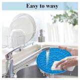 2Packï¼Blue+Redï¼Dog Lick Pad Slow Feeder Lick Mat for Dogs,Dog Peanut Butter Lick Pad with Super Suction To Wall,Pet Lick Mat for Pet Bathing, Grooming, and Dog Training