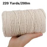 Outuxed Macrame Kits for Starters, with Macrame Cord 3mm x 220 Yards, 8pcs 30mm Beads and 2pcs 65mm Wood Rings for Wall Hanging Crafts, Plant Hanger