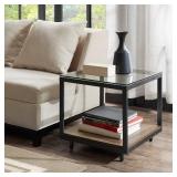 Madison Park - Leo Iron/ Walnut End Table -  Retail:$197.76