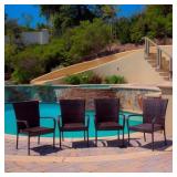 Christopher Knight Home - Benhill Outdoor Wicker Stacking Chairs (Set of 4) - Retail:$362.33