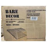 Solid Oiled Teak Wood Interlocking 9-slat Flooring Tiles (Pack of 10) - Retail:$101.09