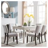 Wood Upholstered Back Dining Chair - Heather Gray Seat (Set of 2) -  Retail:$141.99