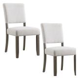 Wood Upholstered Back Dining Chair - Heather Gray Seat (Set of 2) -  Retail:$141.99