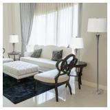 Elegant Designs - Tapered 3 Pack Lamp Set (2 Table Lamps, 1 Floor Lamp) with White Shades - Brushed Nickel - Retail:$149.99