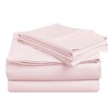 Superior Egyptian Deep Pocket Cotton Solid Sateen Bed Sheet Set - Queen /Pink - Retail $76.49