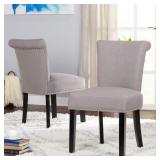 Simple Living - Adeline Nailhead Parsons Dining Chair (Set of 2) - Grey - Retail: $239.99