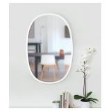 Umbra - Hub Oval Wall Mirror with Rubber Rim -  White - Retail: $144.00