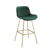 Art Leon Modern Swivel Velvet Barstool (Set of 2) - Green - Retail: $239.99
