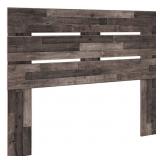 Signature Design by Ashley - Neilsville Butcher Block Gray Mid-Century Panel Headboard -  Queen - Retail: $110.99