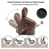 Leather Rivet Power Lift Recliner Chair with Massage, Heat and USB Port - Retail:$879.99