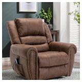 Leather Rivet Power Lift Recliner Chair with Massage, Heat and USB Port - Retail:$879.99