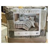 Ink & Ivy -  3pc Cody Cotton Comforter Set - Gray/Yellow /Full/Queen - Retail: $149.99