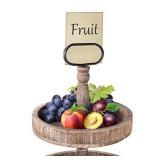 2-Tier Tray -Distressed Wood / Metal Handle - Retail: $55.00