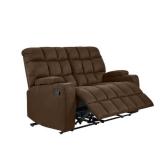 **LEFT SIDE OF LOVE SEAT ONLY**  Copper Grove - Bielefeld Brown Microfiber 2-seat Recliner Loveseat  - Retail:$959.99