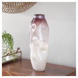 Decmode - Tall Dimpled - Translucent and Pastel Pink Vase - Retail: $52.99