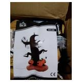 HomCom - 8ft Halloween Inflatable Lighted Yard Ornament Dead Tree with Pumpkins - Retail: $49.99