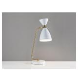 Adesso - Oscar Desk Lamp - White with Antique Brass - Retail: $80.99