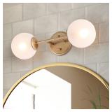 Modern 2-Light Globe Wall Sconce - Gold -  Retail: $106.99