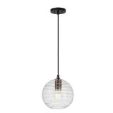 Camden&Wells - Wayve Textured Glass Pendant - Blackened Bronze - Retail: $59.99