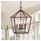 Jonathan Y - 4-Bulb Lantern Metal LED Pendant - Oil Rubbed Bronze - Retail: $104.56