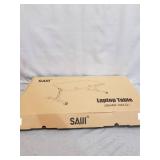 SAIJI Laptop Bed Tray Table, Adjustable Laptop Stand, Portable Lap Desks with Foldable Legs, Notebook Standing Breakfast Reading Desk for Sofa Couch Floor (Black Cherry)