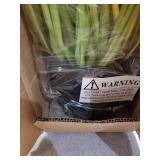 36" Faux Pampas Grass Large Potted Plants,Artificial Pompous Grass Tall Fake Indoor Plants for Home Decor(Yellow and Green