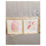 NoJo 2Piece Framed Wall Art, Pink/Multi/Pink/White