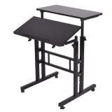 Mind Reader - 2 Tier Sit and Stand Desk - Black