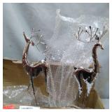 TENWATERLOO 17 & 18IN, (2) PLATED METAL HOLIDAY REINDEER