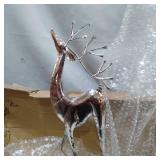 TENWATERLOO 17 & 18IN, (2) PLATED METAL HOLIDAY REINDEER